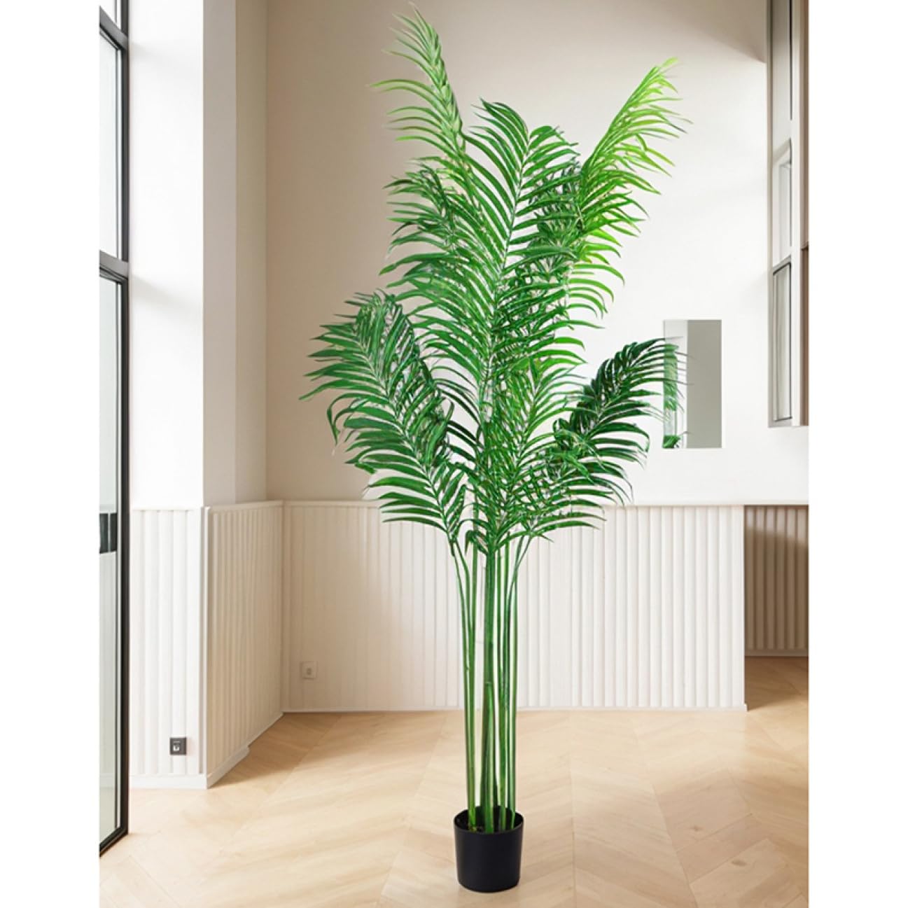 新しいヤシの木 約2メートル 人工ヤシ フェイクグリーン 約2.5メートル 黒鉢付き